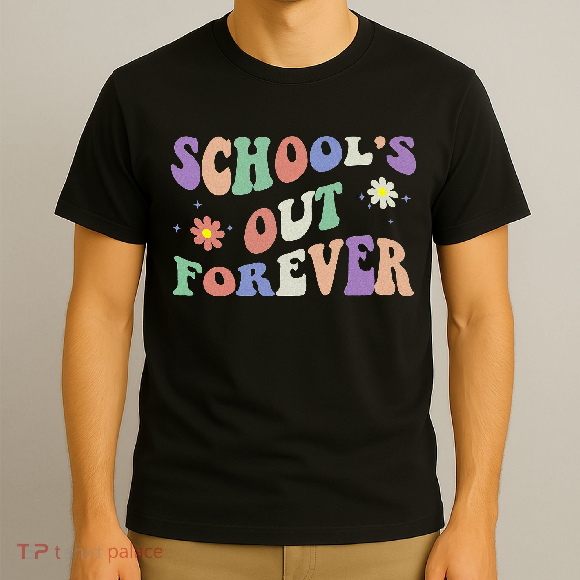 School's Out Forever Teacher Retirement Boho Flower T-Shirt