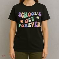 School's Out Forever Teacher Retirement Boho Flower T-Shirt thumb 4