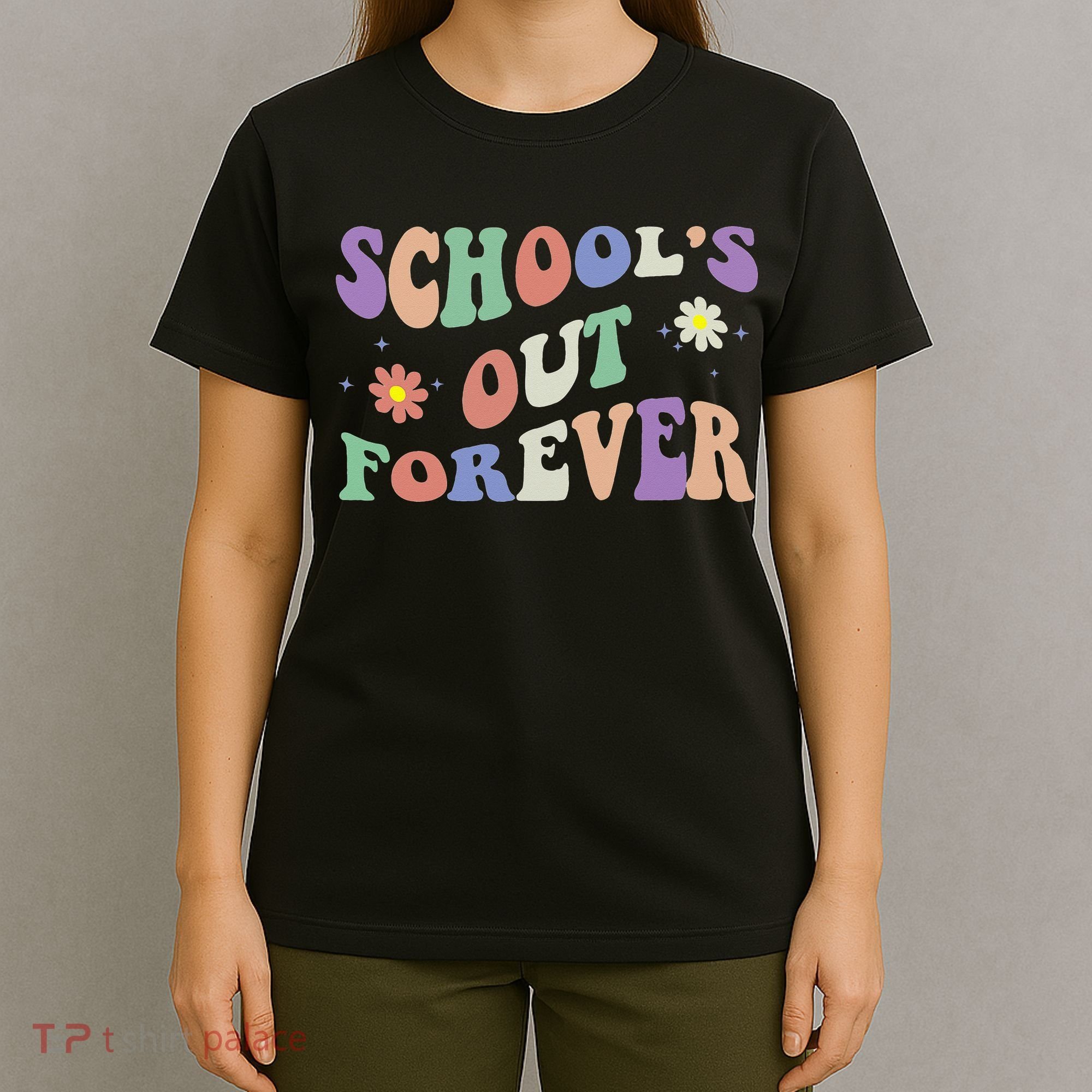 School's Out Forever Teacher Retirement Boho Flower T-Shirt