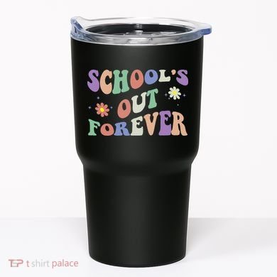School's Out Forever Teacher Retirement Boho Flower Tumbler