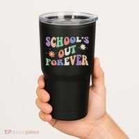 School's Out Forever Teacher Retirement Boho Flower Tumbler thumb 2