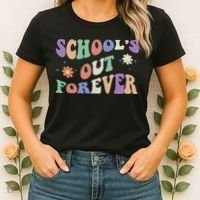 School's Out Forever Teacher Retirement Boho Flower Women's T-Shirt thumb 2