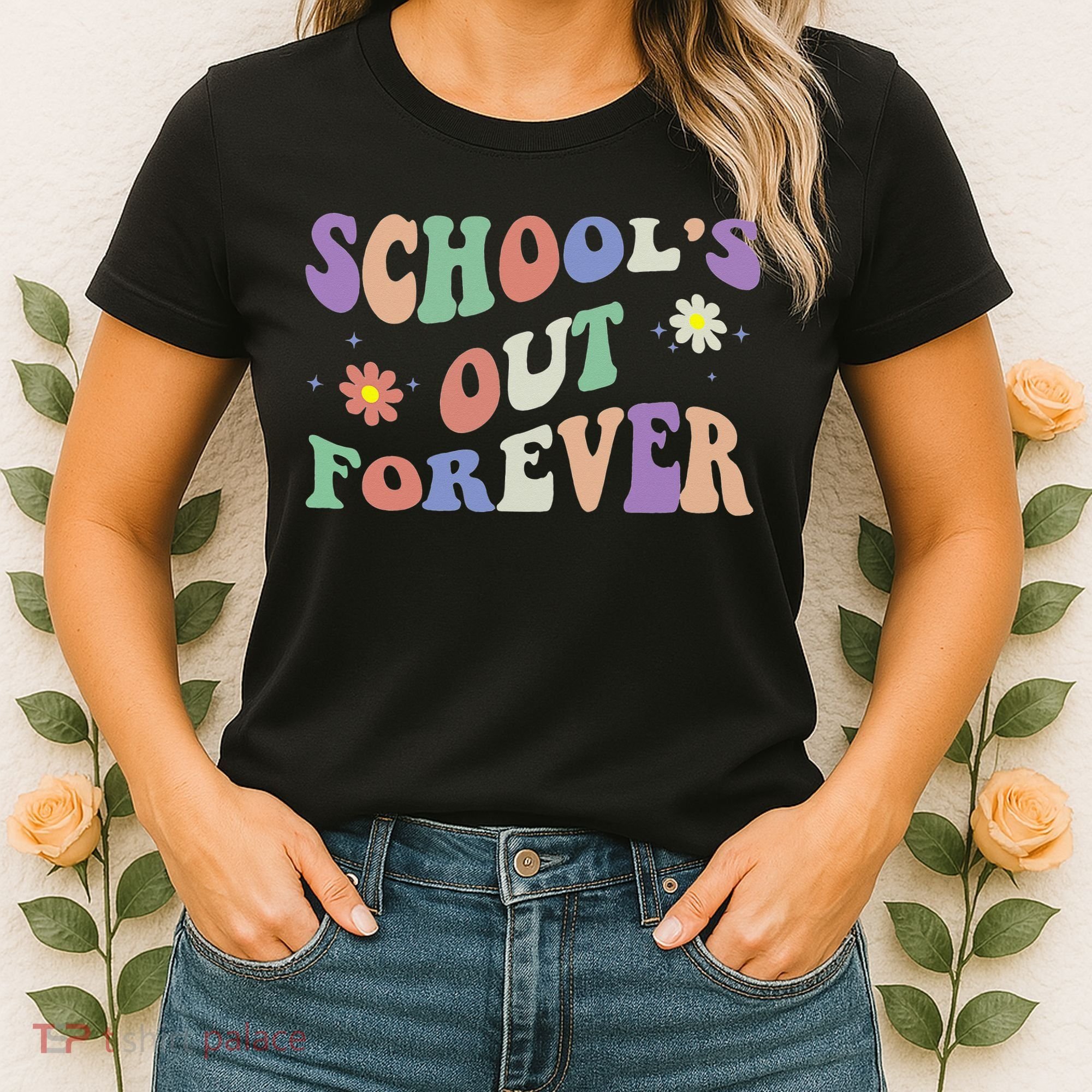 School's Out Forever Teacher Retirement Boho Flower Women's T-Shirt