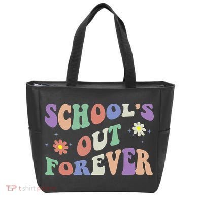 School's Out Forever Teacher Retirement Boho Flower Tote Bag