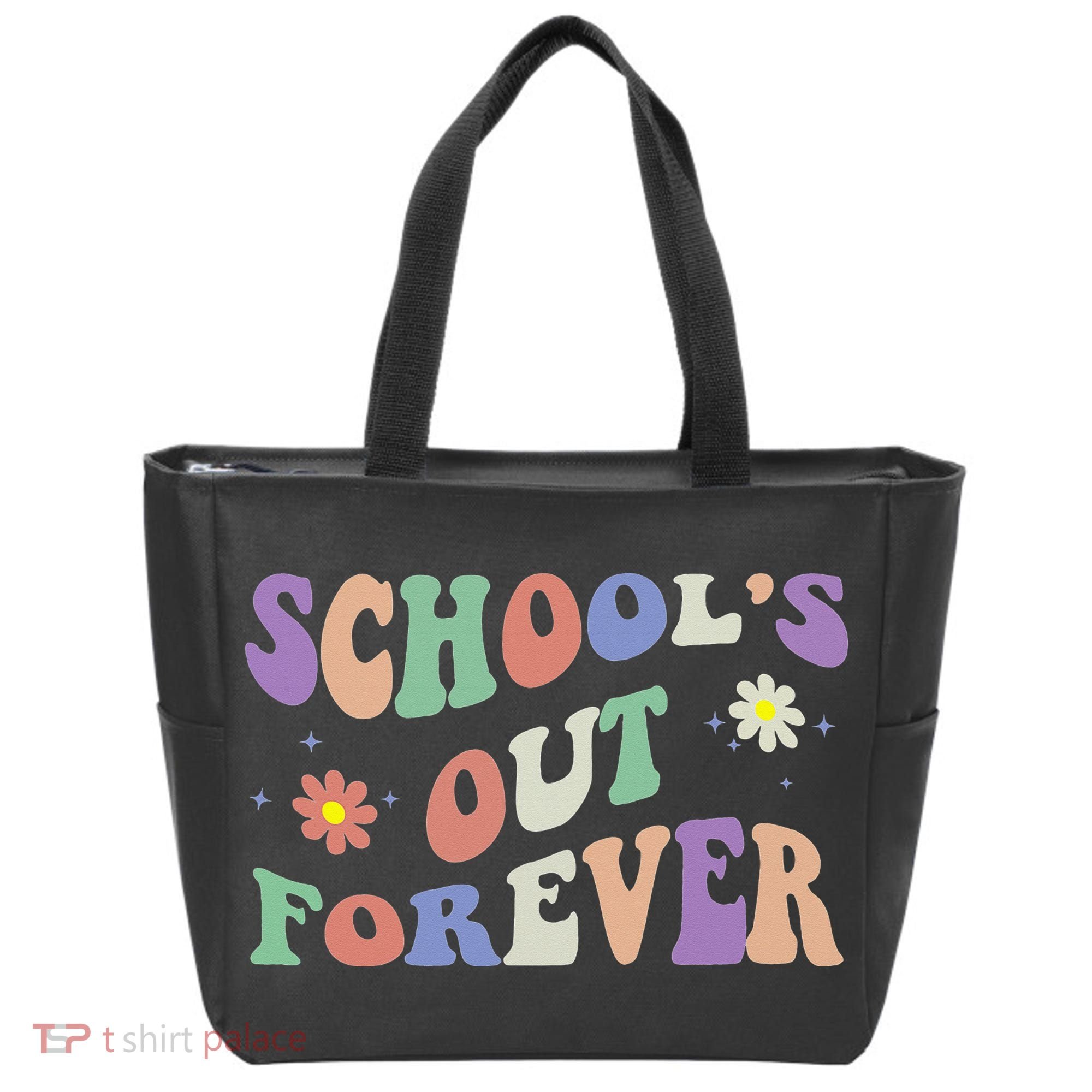 School's Out Forever Teacher Retirement Boho Flower Tote Bag
