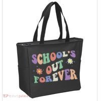 School's Out Forever Teacher Retirement Boho Flower Tote Bag thumb 2