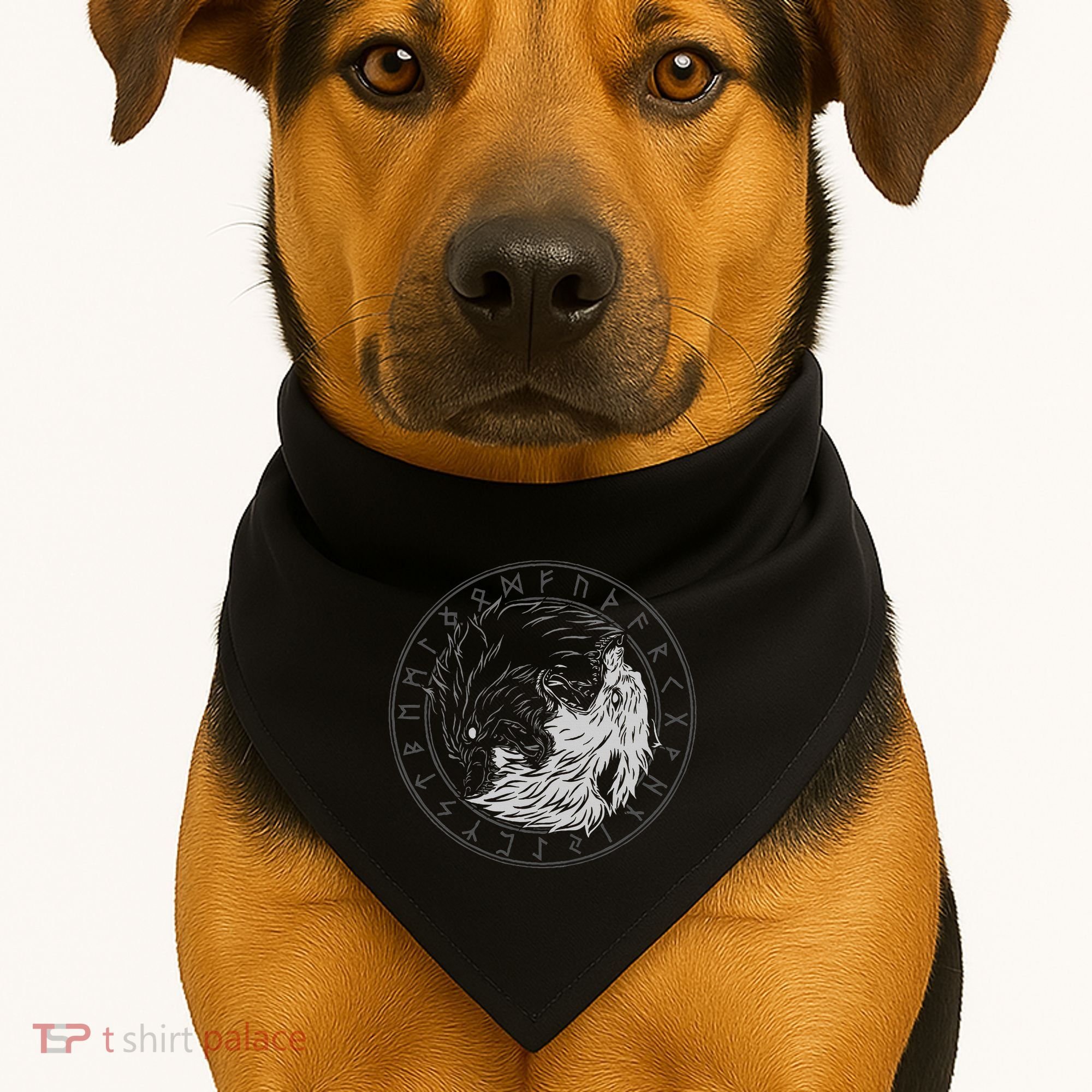 Sons Of Fenrir SköLl And Hati Ying Yang Wolf USA-Made Doggie Bandana