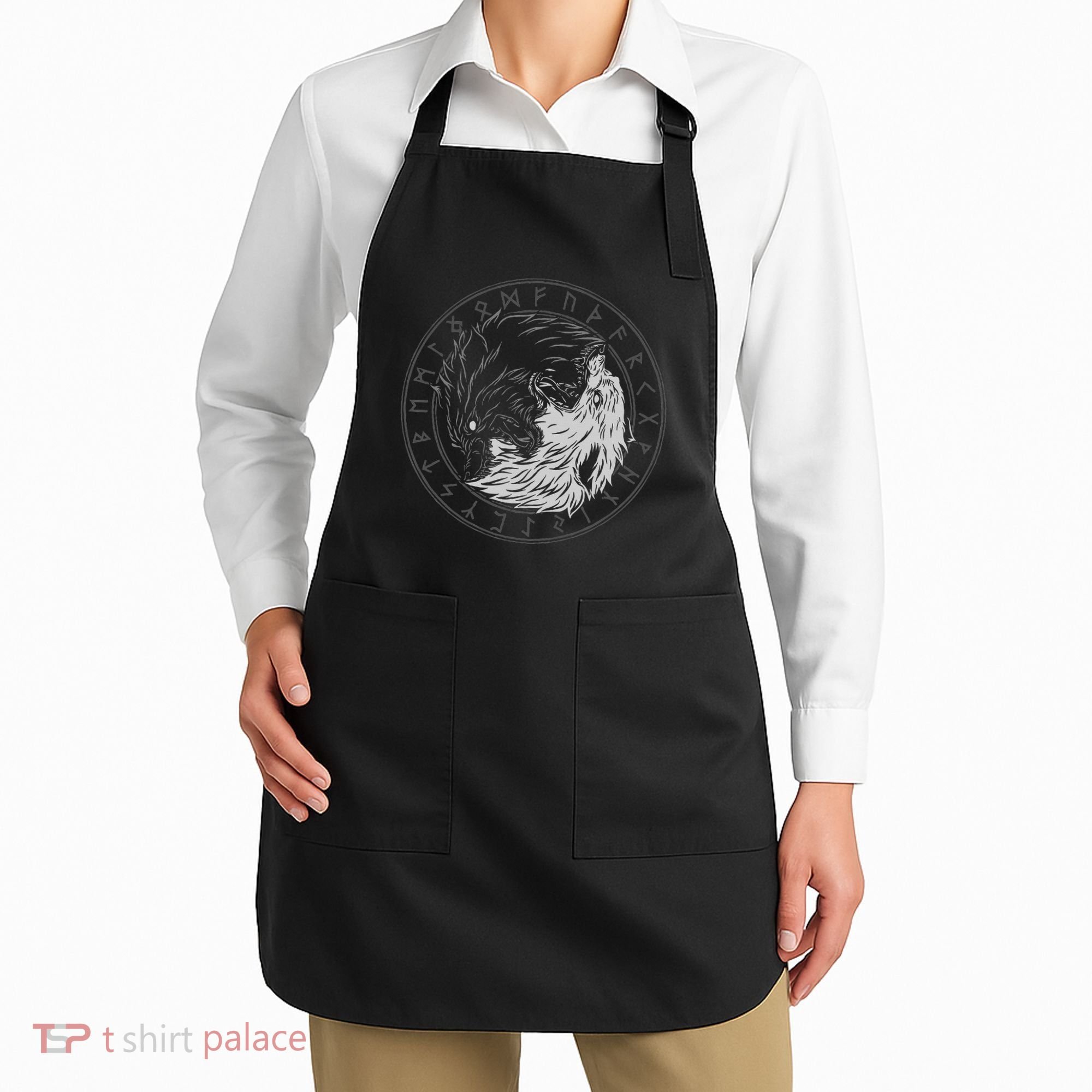 Sons Of Fenrir SköLl And Hati Ying Yang Wolf Apron