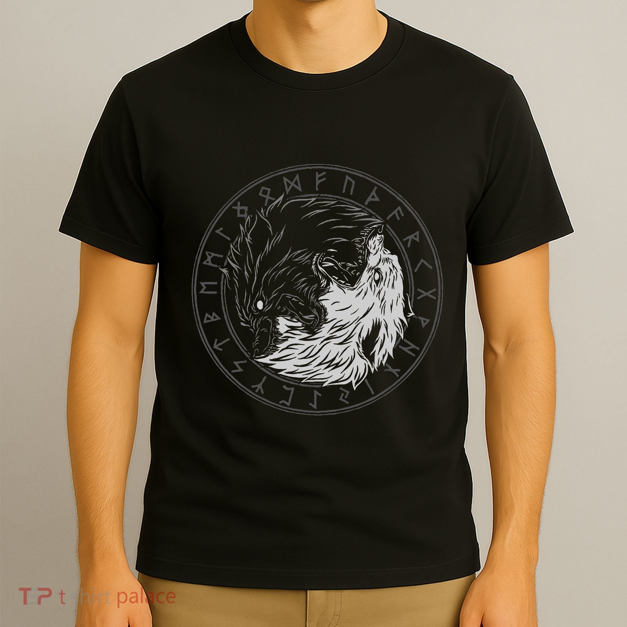 Sons Of Fenrir SköLl And Hati Ying Yang Wolf T-Shirt