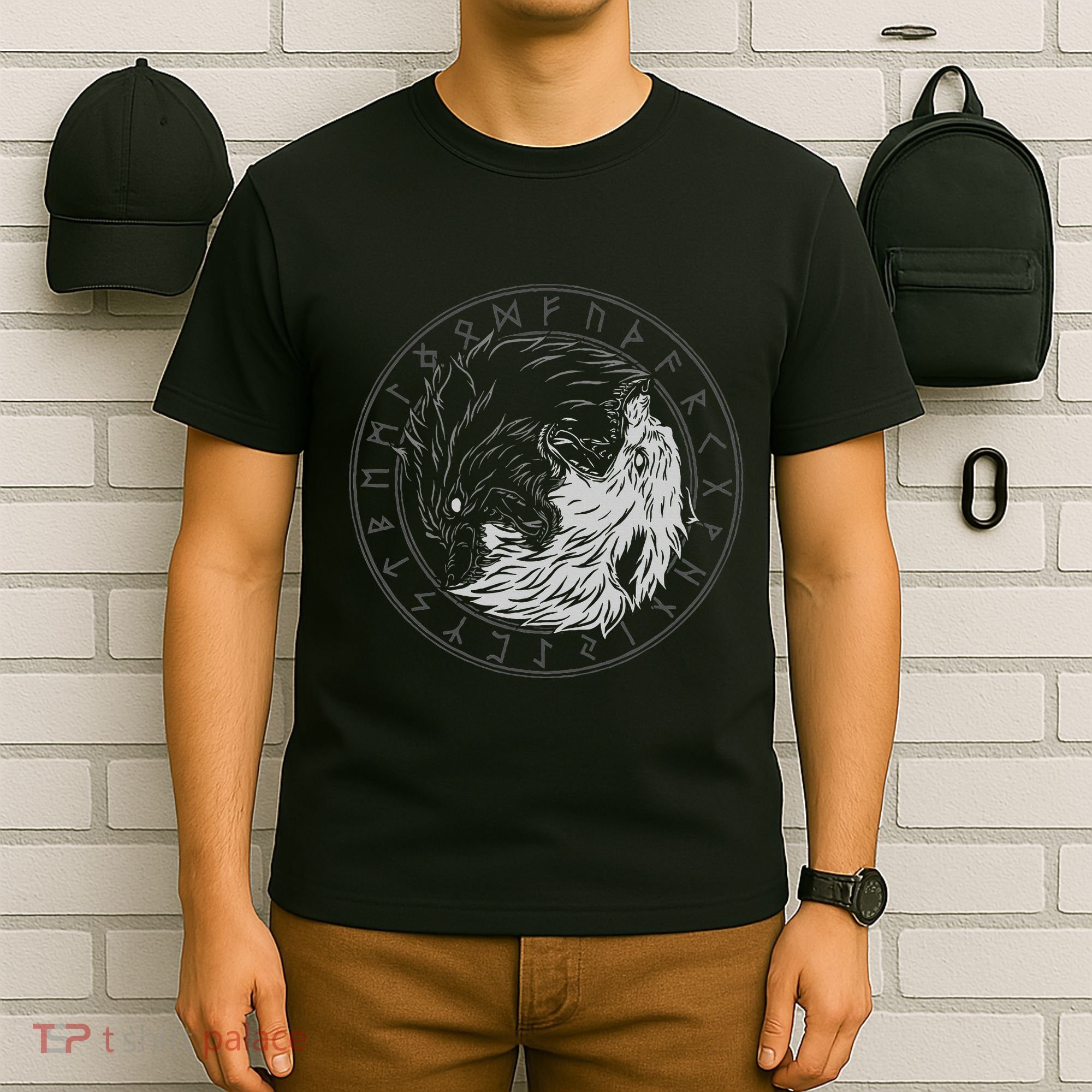 Sons Of Fenrir SköLl And Hati Ying Yang Wolf T-Shirt