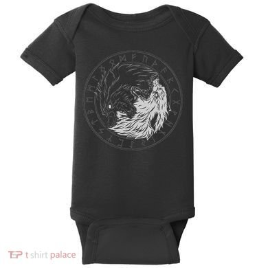 Sons Of Fenrir SköLl And Hati Ying Yang Wolf Baby Bodysuit