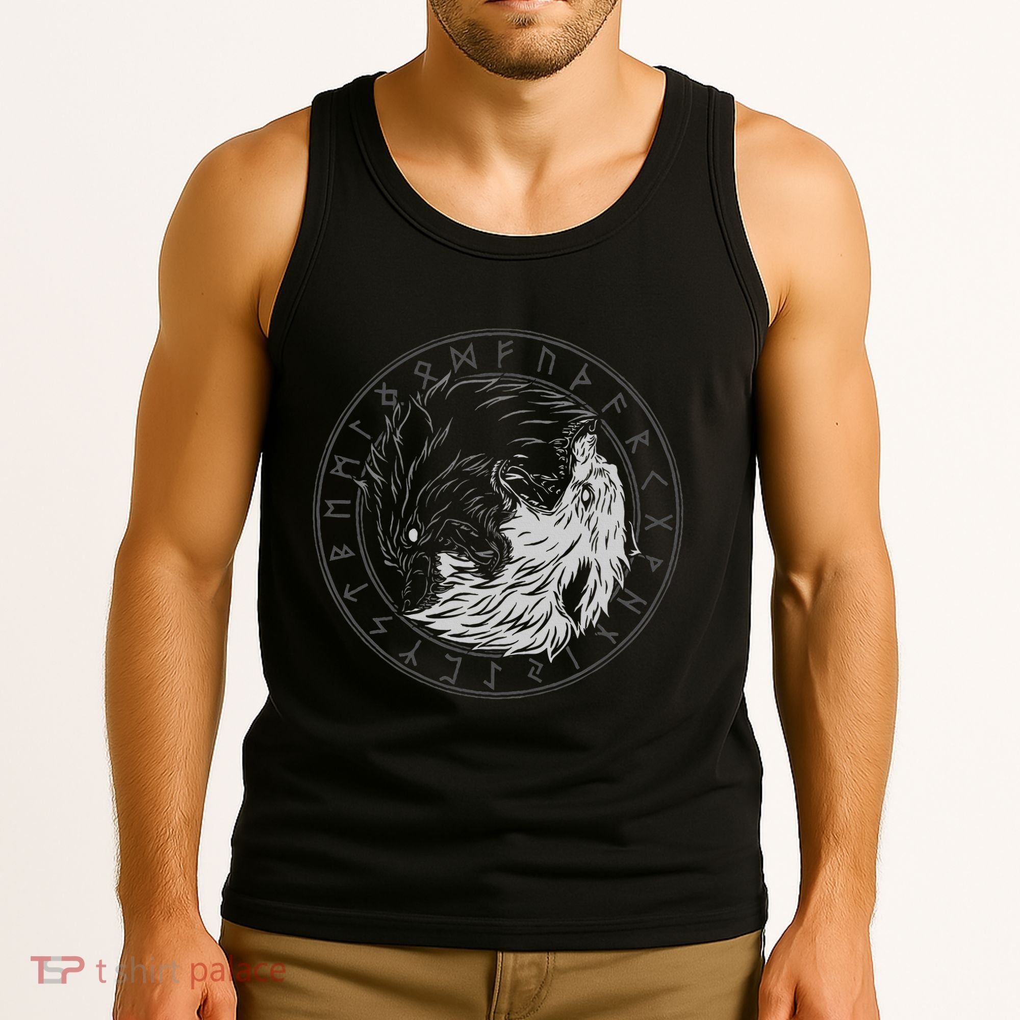 Sons Of Fenrir SköLl And Hati Ying Yang Wolf Tank Top