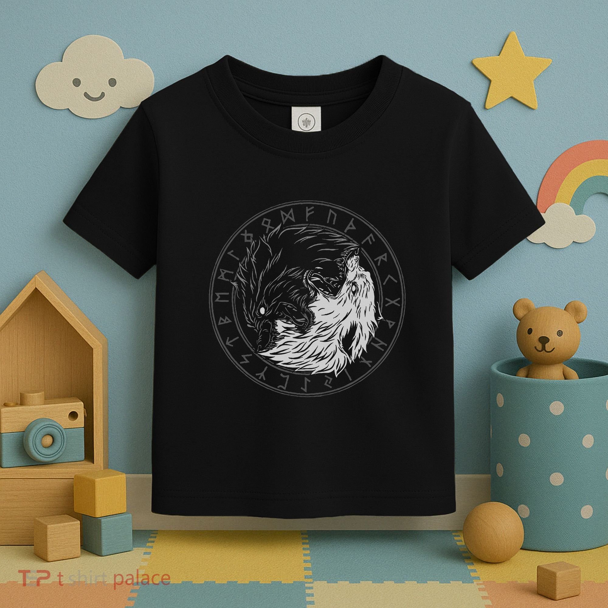 Sons Of Fenrir SköLl And Hati Ying Yang Wolf Toddler T-Shirt
