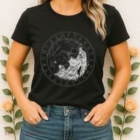 Sons Of Fenrir SköLl And Hati Ying Yang Wolf Women's T-Shirt thumb 2