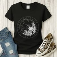 Sons Of Fenrir SköLl And Hati Ying Yang Wolf Women's T-Shirt thumb 3