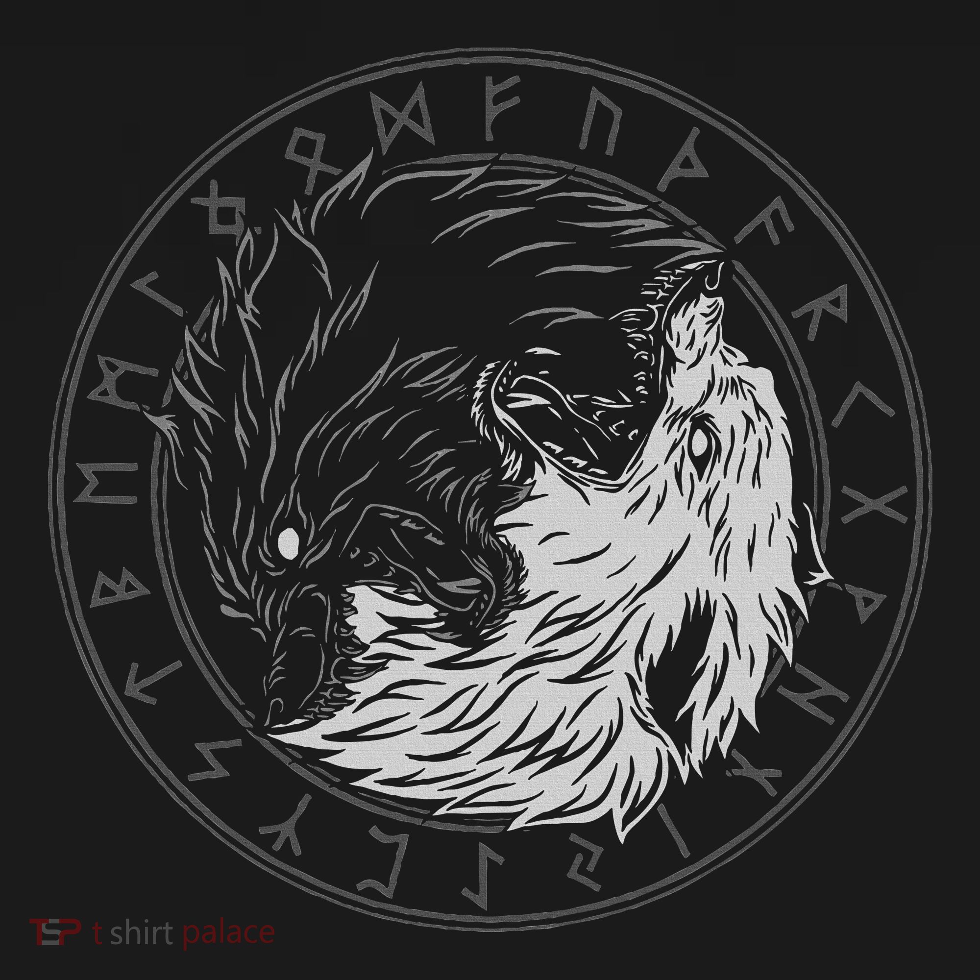 Sons Of Fenrir SköLl And Hati Ying Yang Wolf Kids Long Sleeve Shirt