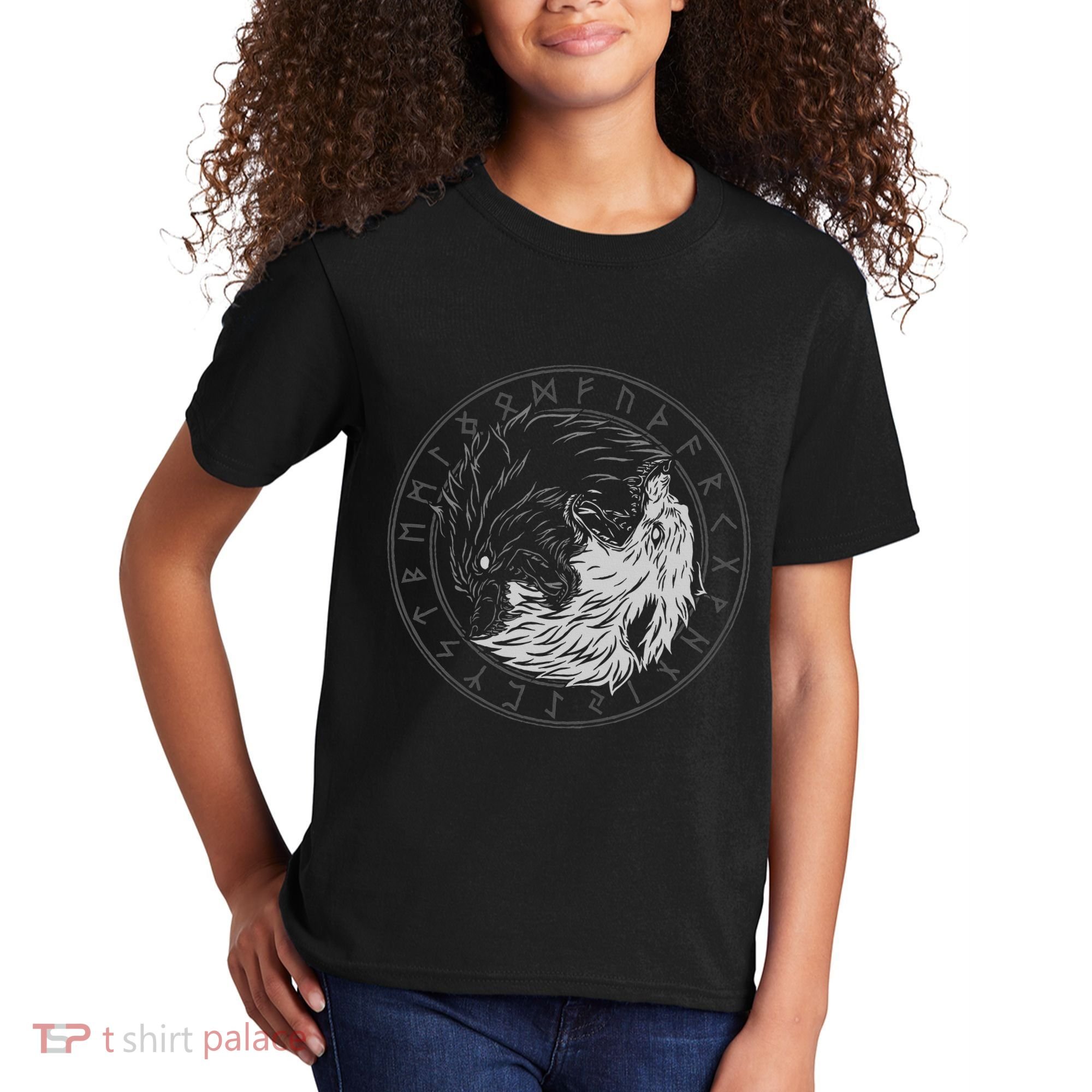 Sons Of Fenrir SköLl And Hati Ying Yang Wolf Kids T-Shirt