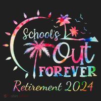 Schools Out Forever Retirement 2024 Retired Teacher Golf Towel thumb 3