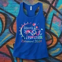 Schools Out Forever Retirement 2024 Retired Teacher Women's Tank Top thumb 3