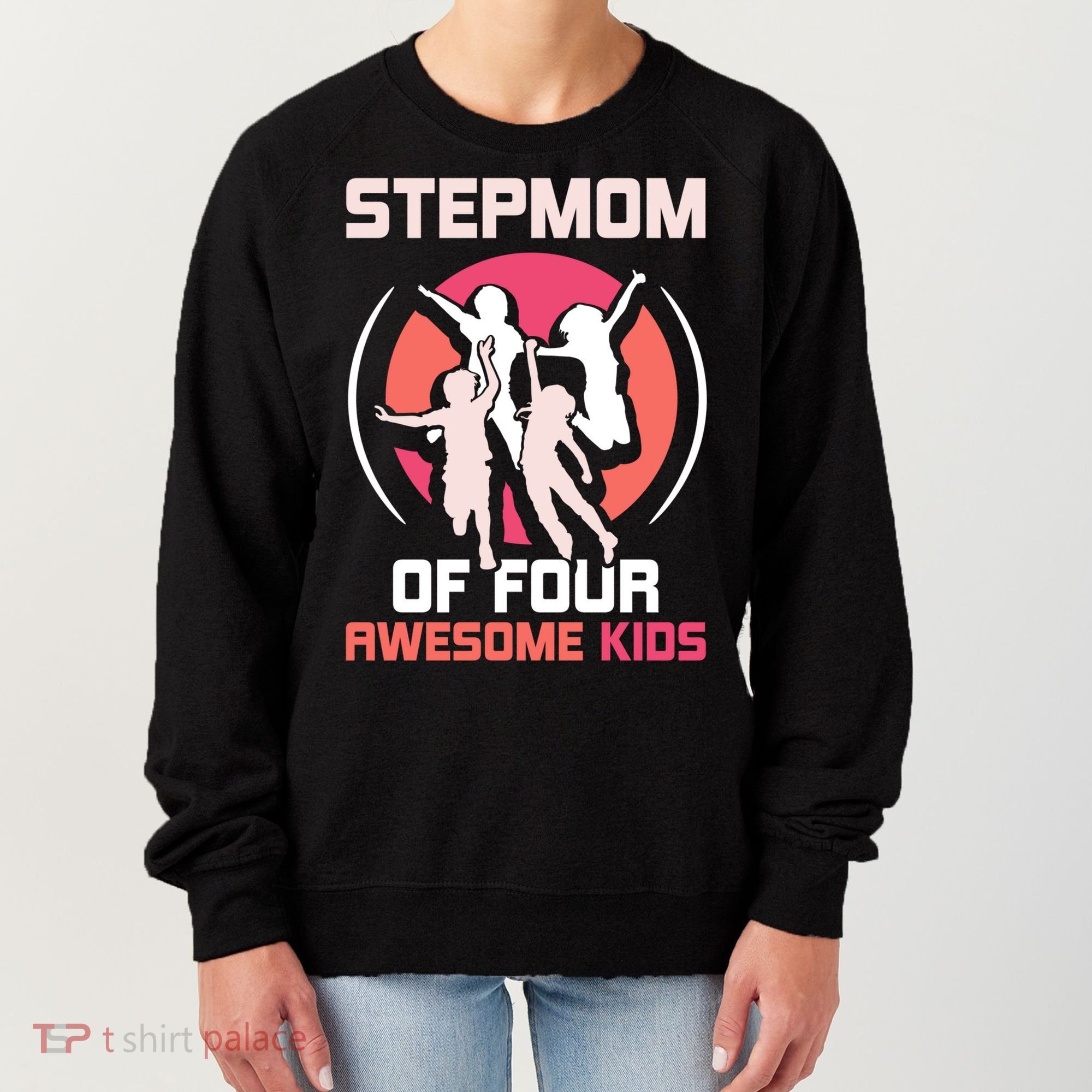 Stepmom Of Four Awesome Mother's Day Stepmother Mom Gift Women's Sweatshirt