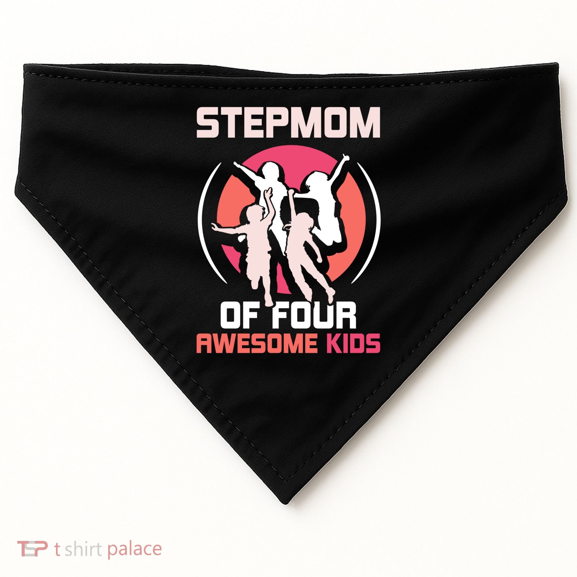 Stepmom Of Four Awesome Mother's Day Stepmother Mom Gift USA-Made Doggie Bandana