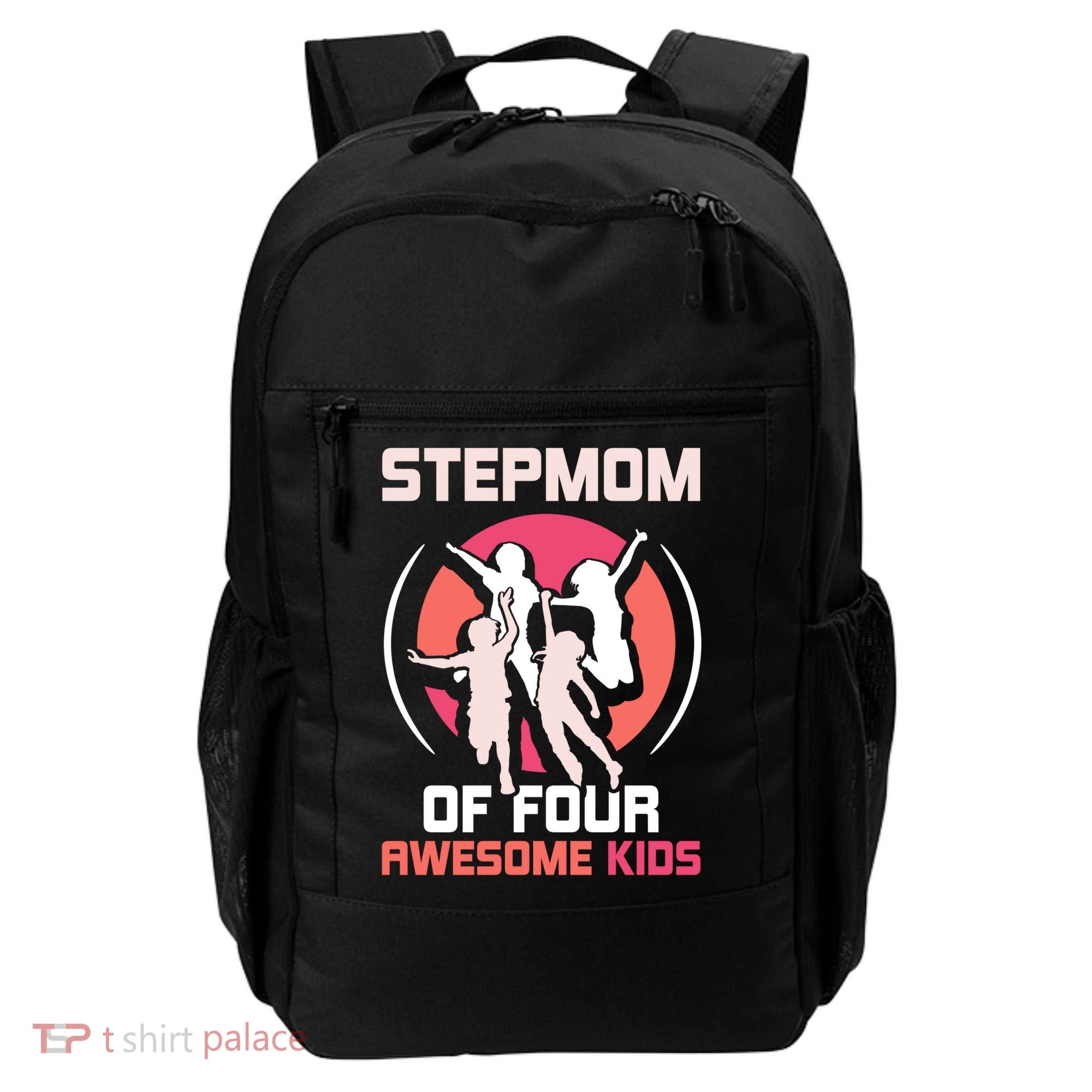 Stepmom Of Four Awesome Mother's Day Stepmother Mom Gift Backpack