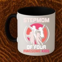 Stepmom Of Four Awesome Mother's Day Stepmother Mom Gift Coffee Mug thumb 2