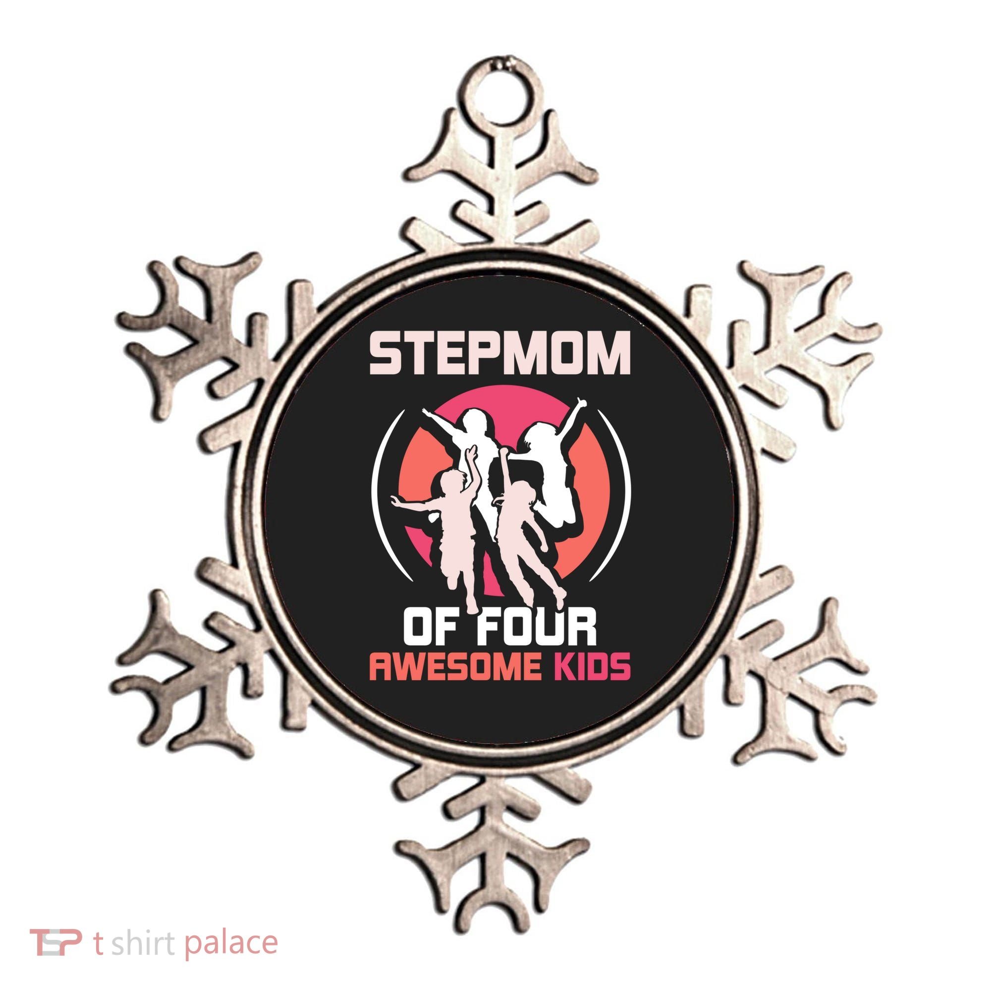 Stepmom Of Four Awesome Mother's Day Stepmother Mom Gift Ornament