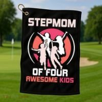 Stepmom Of Four Awesome Mother's Day Stepmother Mom Gift Golf Towel thumb 1