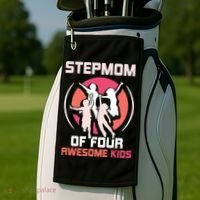 Stepmom Of Four Awesome Mother's Day Stepmother Mom Gift Golf Towel thumb 2