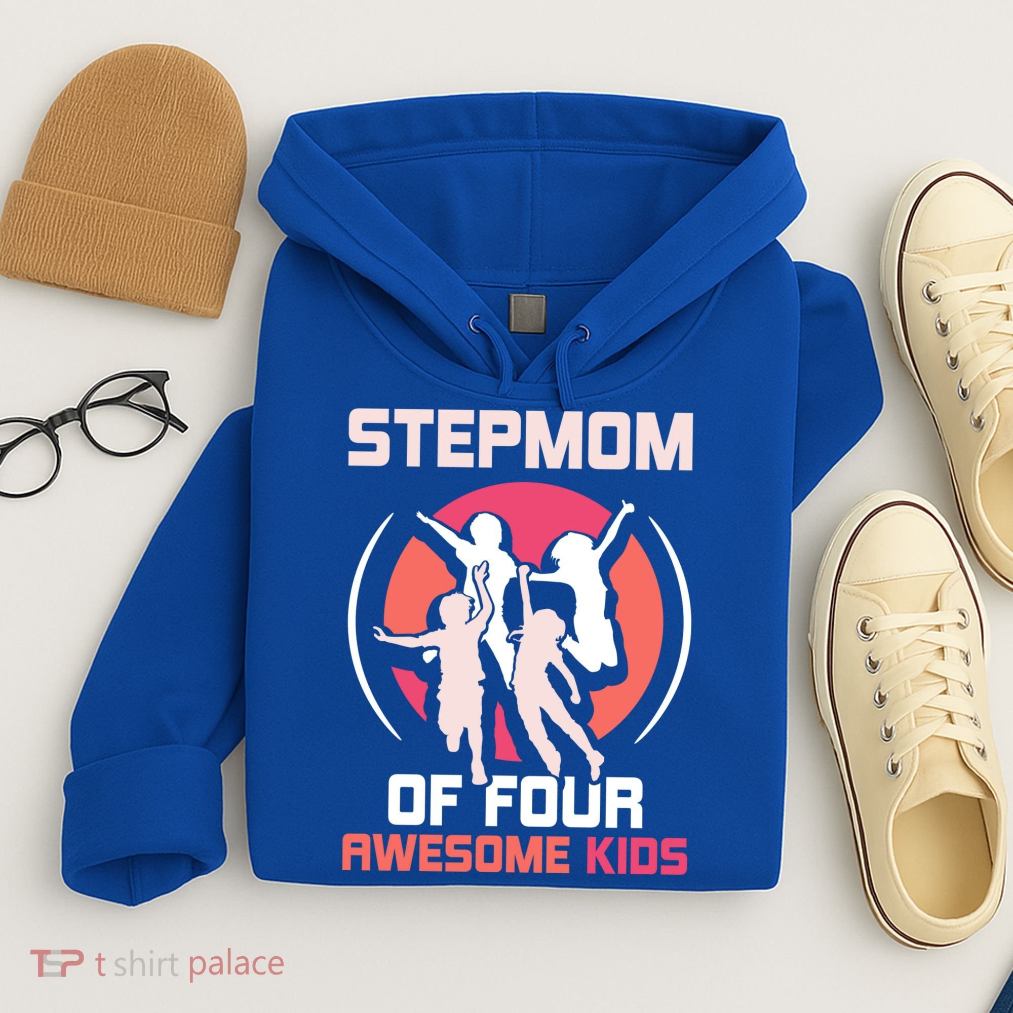 Stepmom Of Four Awesome Mother's Day Stepmother Mom Gift Hoodie