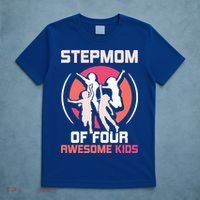 Stepmom Of Four Awesome Mother's Day Stepmother Mom Gift T-Shirt thumb 5
