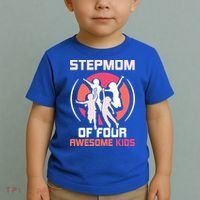 Stepmom Of Four Awesome Mother's Day Stepmother Mom Gift Toddler T-Shirt thumb 2
