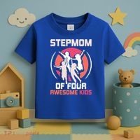 Stepmom Of Four Awesome Mother's Day Stepmother Mom Gift Toddler T-Shirt thumb 3