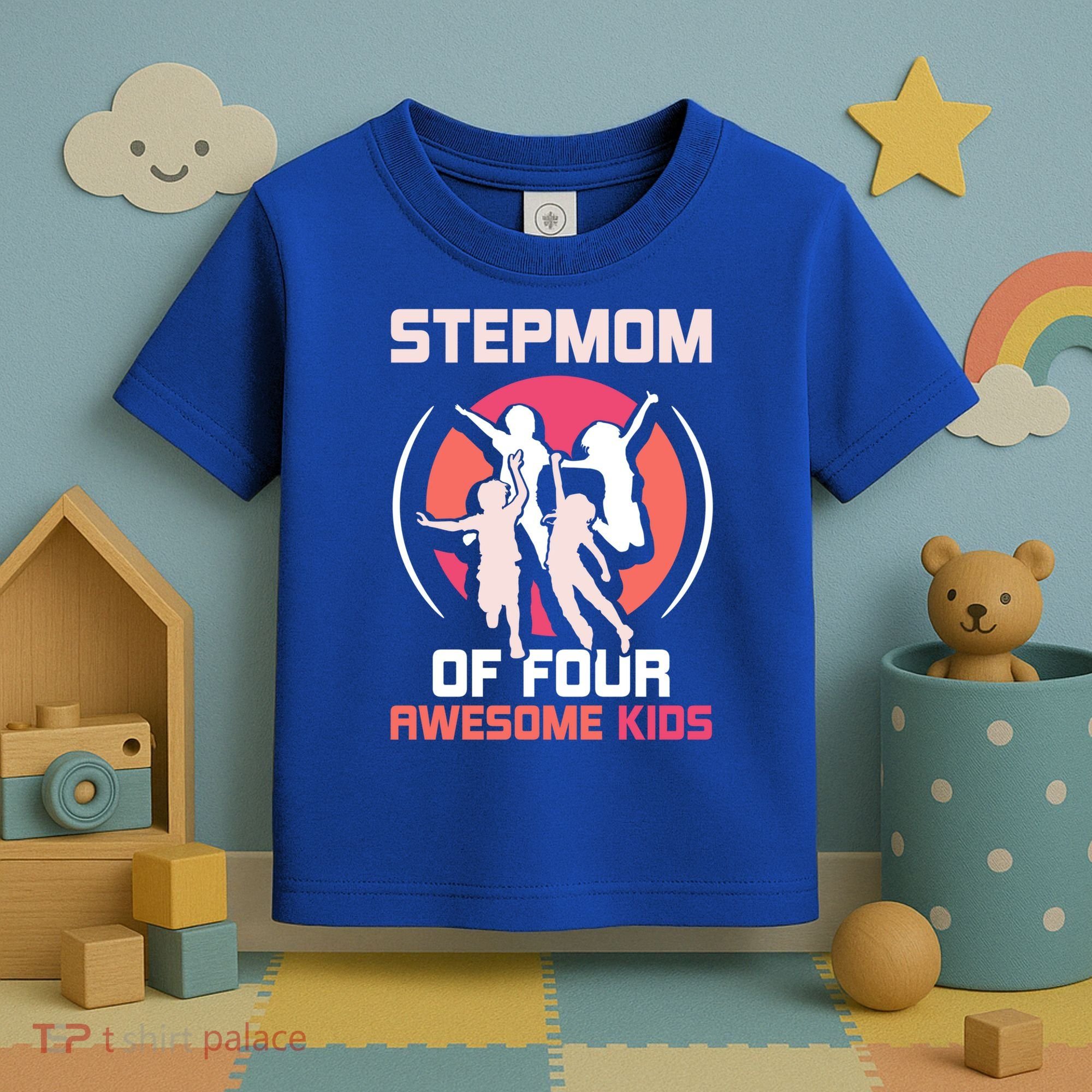 Stepmom Of Four Awesome Mother's Day Stepmother Mom Gift Toddler T-Shirt
