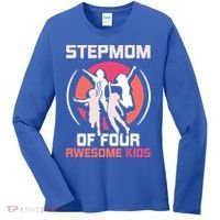 Stepmom Of Four Awesome Mother's Day Stepmother Mom Gift Women's Long Sleeve Shirt thumb 0