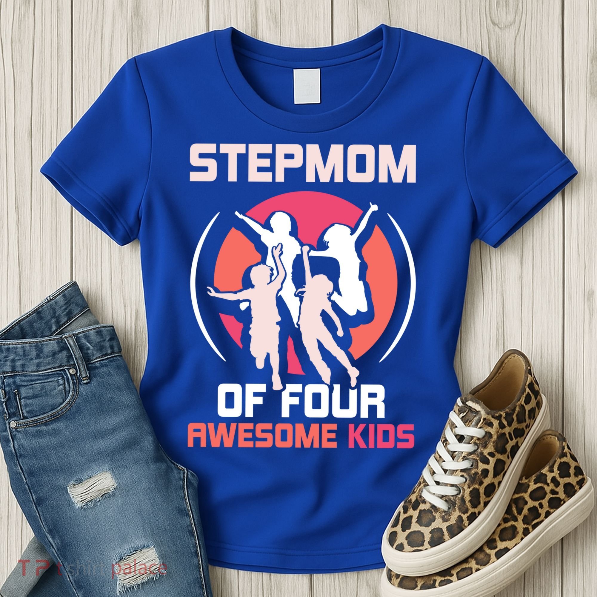Stepmom Of Four Awesome Mother's Day Stepmother Mom Gift Women's T-Shirt