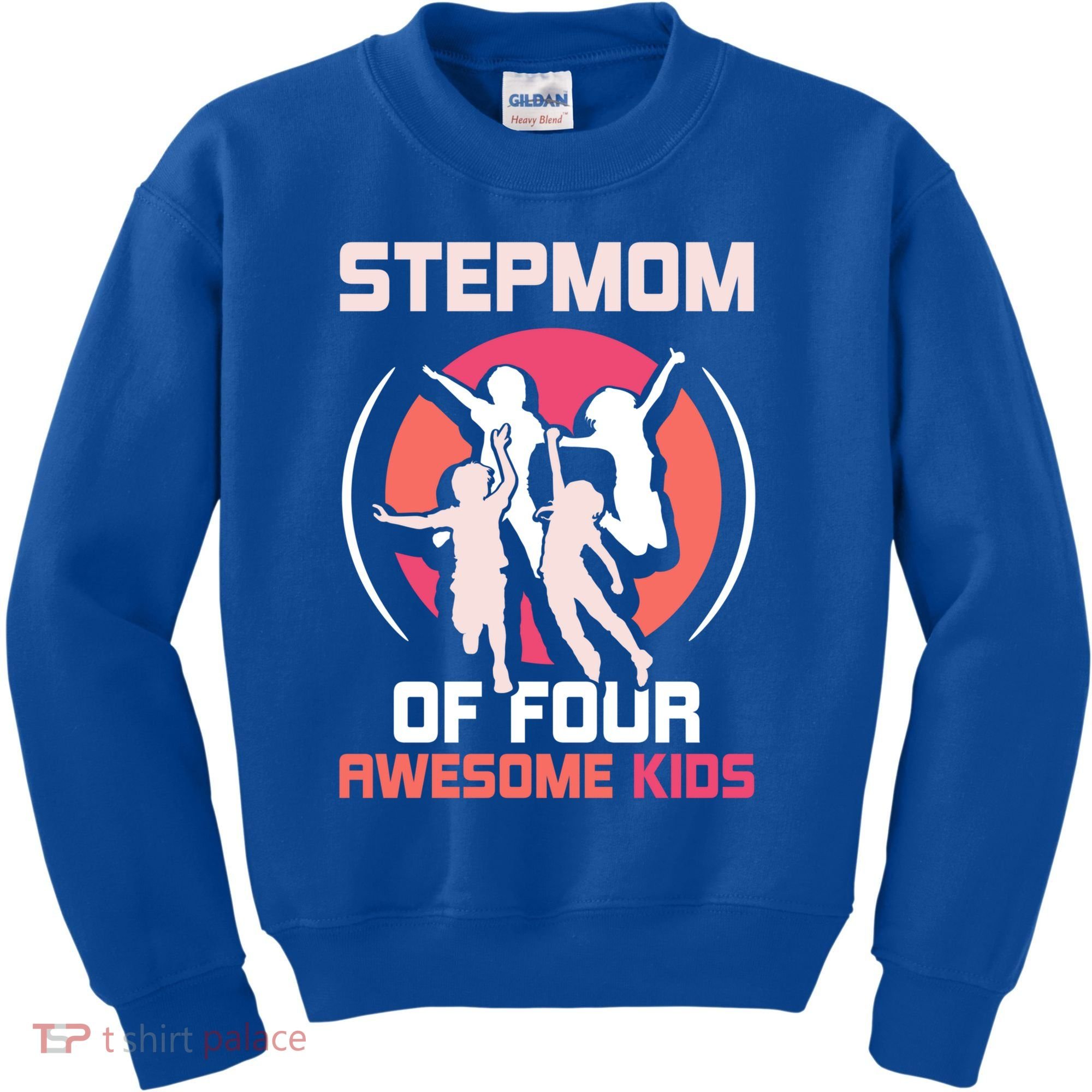Stepmom Of Four Awesome Mother's Day Stepmother Mom Gift Kids Sweatshirt
