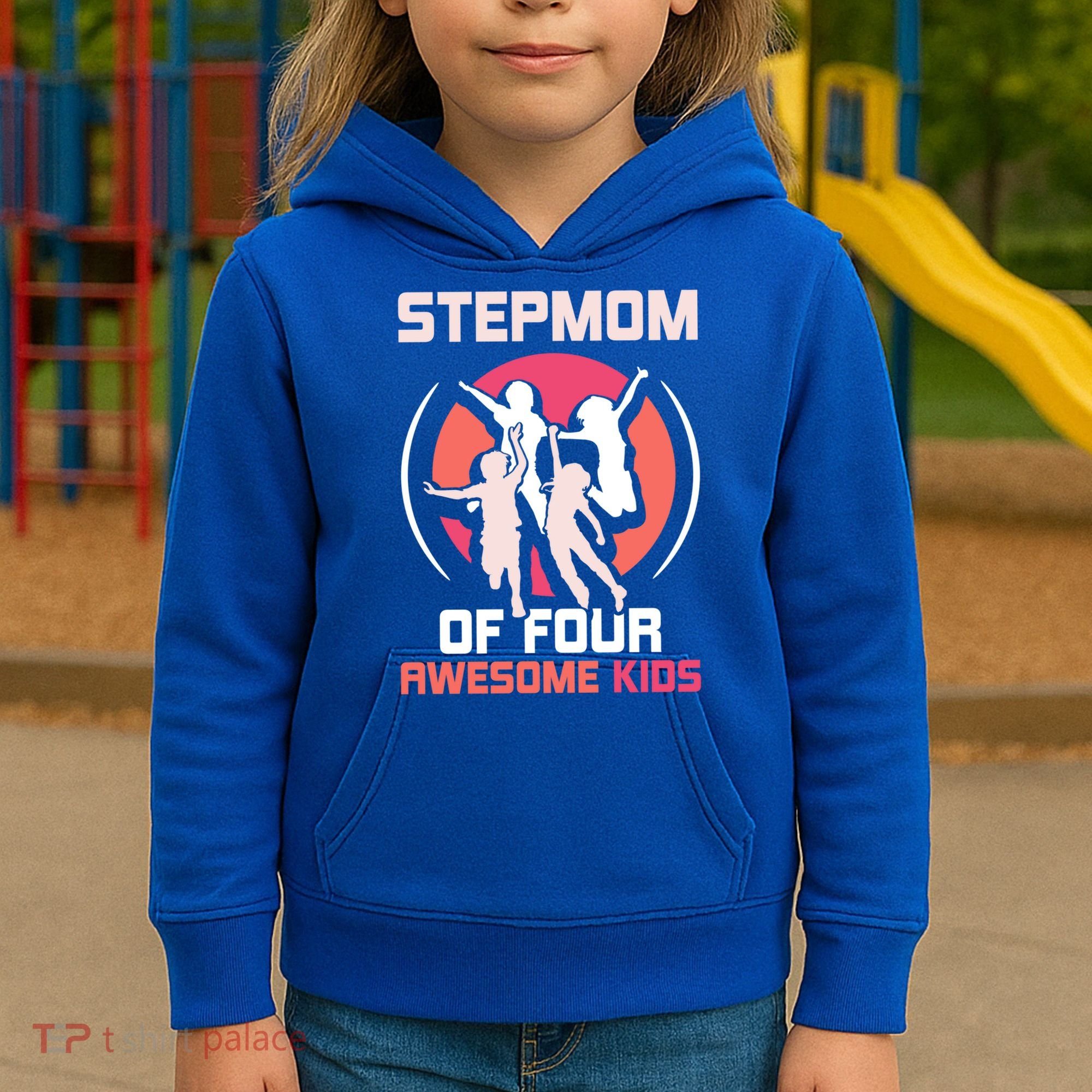 Stepmom Of Four Awesome Mother's Day Stepmother Mom Gift Kids Hoodie