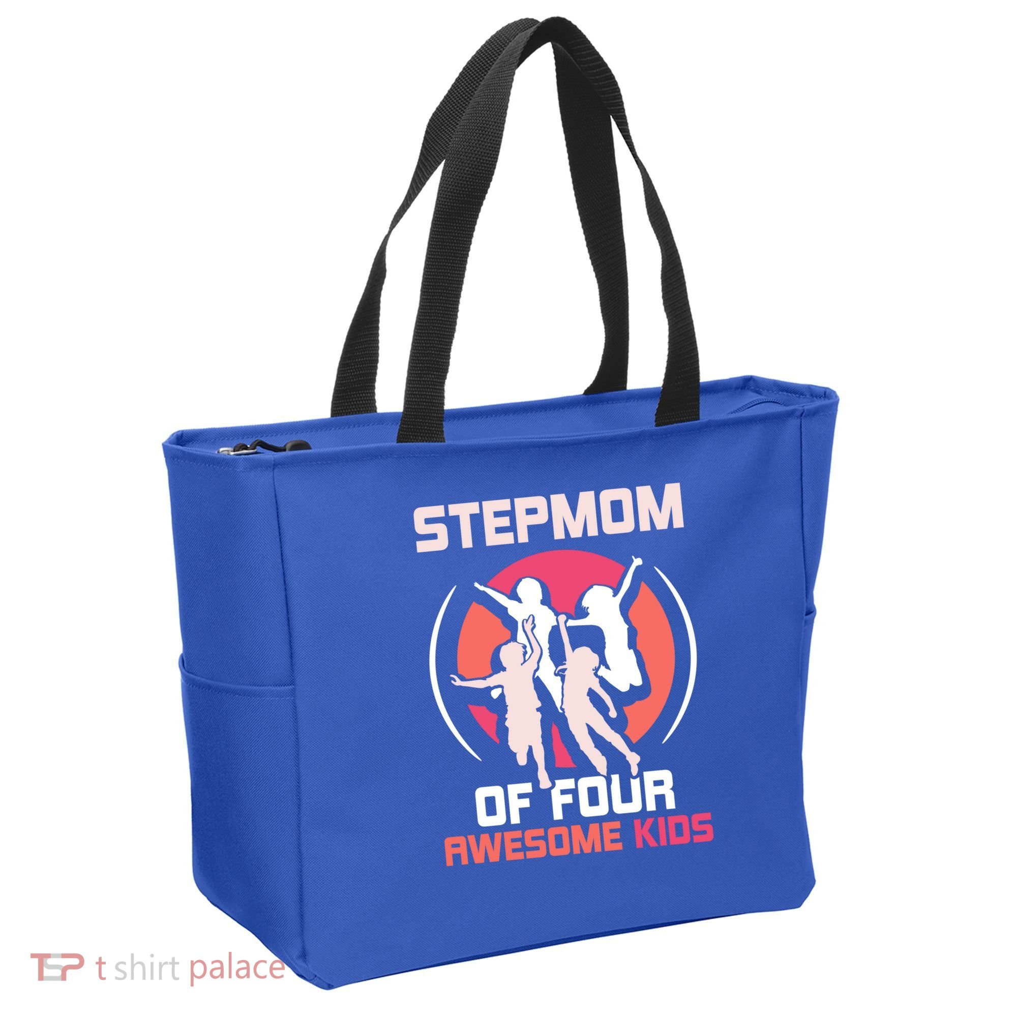 Stepmom Of Four Awesome Mother's Day Stepmother Mom Gift Tote Bag