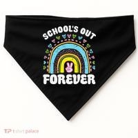 School's Out Forever Rainbow Teacher Retirement Teacher Life USA-Made Doggie Bandana thumb 0