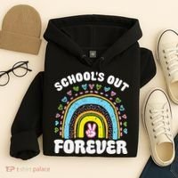 School's Out Forever Rainbow Teacher Retirement Teacher Life Hoodie thumb 4