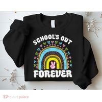 School's Out Forever Rainbow Teacher Retirement Teacher Life Sweatshirt thumb 2
