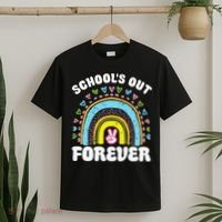School's Out Forever Rainbow Teacher Retirement Teacher Life T-Shirt thumb 2
