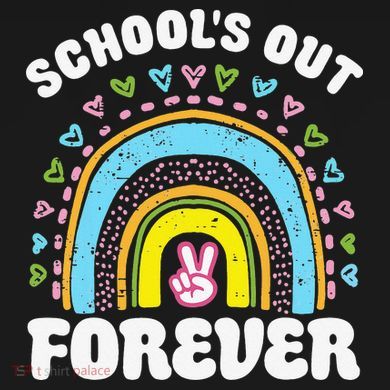 School's Out Forever Rainbow Teacher Retirement Teacher Life Bucket Hat