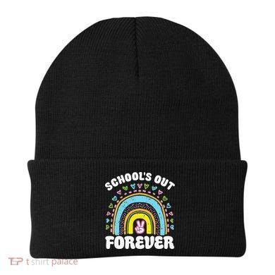 School's Out Forever Rainbow Teacher Retirement Teacher Life Beanie