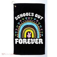 School's Out Forever Rainbow Teacher Retirement Teacher Life Golf Towel thumb 0