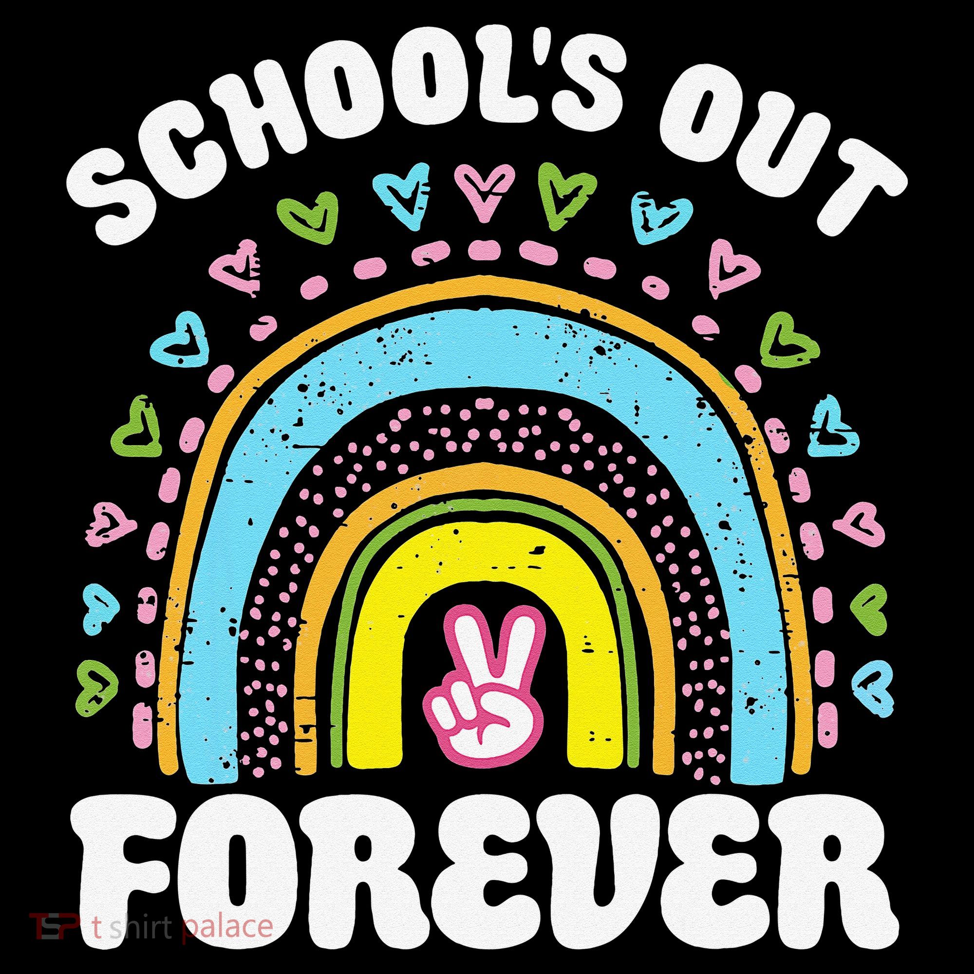 School's Out Forever Rainbow Teacher Retirement Teacher Life Visor
