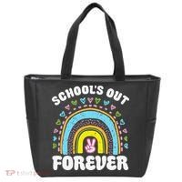 School's Out Forever Rainbow Teacher Retirement Teacher Life Tote Bag thumb 0