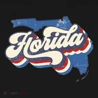 State Of Florida Retro Logo Bucket Hat thumb 4